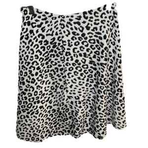 Express Black and White Leopard High Low Skirt